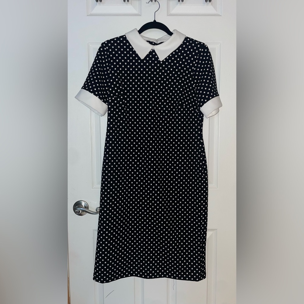 Vintage Shelby & Palmer Black Dress with White Polka Dots